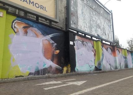 Vandali contro il murale dedicato ai medici del Sacco