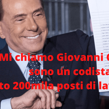 “200mila posti di lavoro”. Ecco Giovanni, il “codista” che imita Berlusconi e si candida sindaco