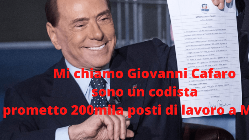 “200mila posti di lavoro”. Ecco Giovanni, il “codista” che imita Berlusconi e si candida sindaco