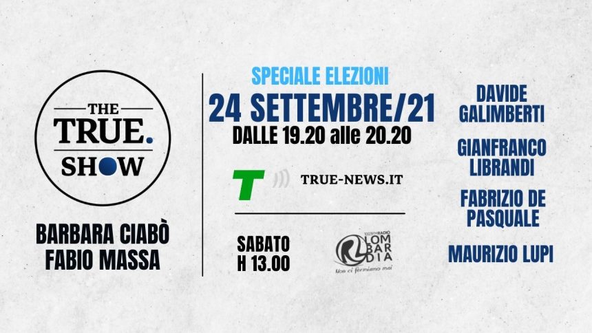 The True Show – speciale elezioni. Gli ospiti della puntata del 24/09