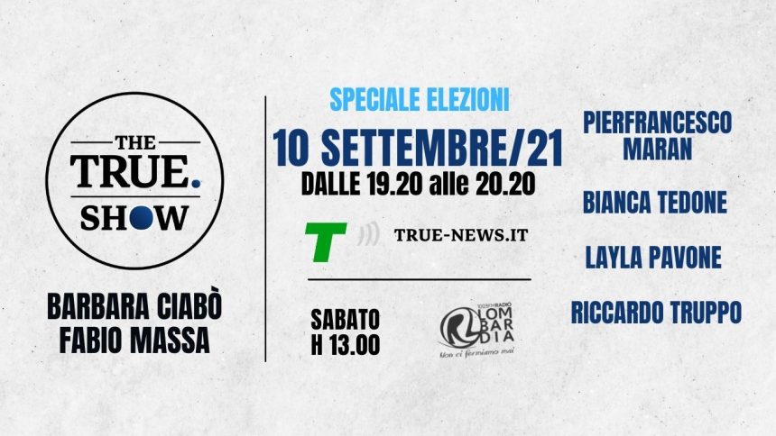 The True Show – speciale elezioni. Gli ospiti della puntata del 10/09