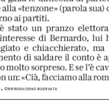 Con chi è andato a pranzo Luca Bernardo?