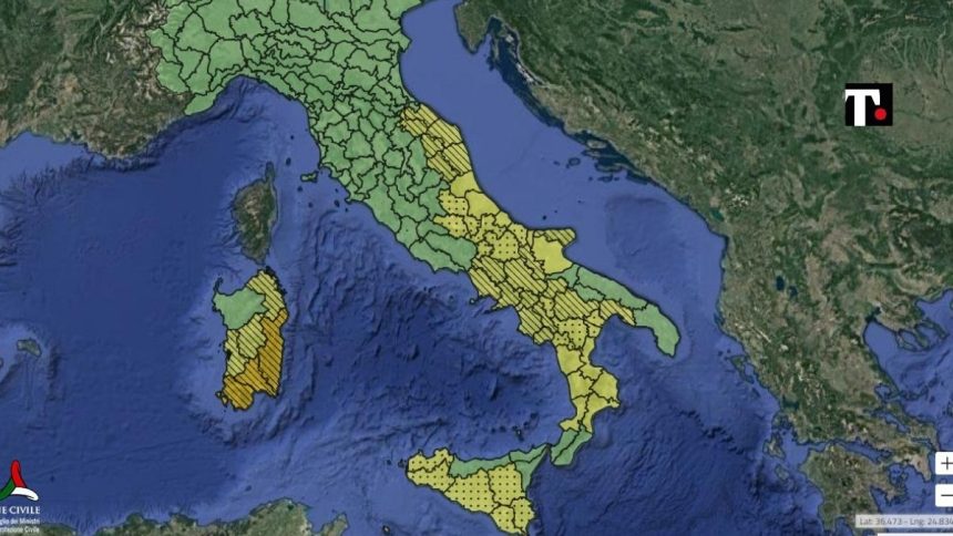 Allerta meteo al centro-Sud per il 16 novembre, scuole chiuse a Cagliari