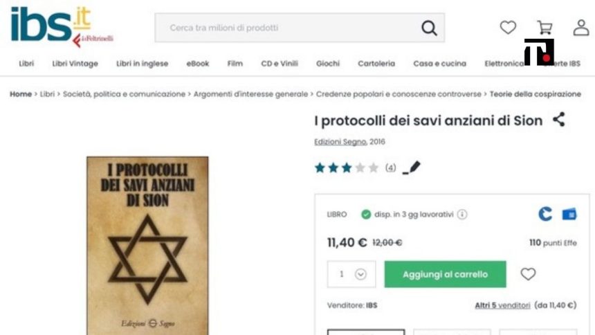 Libro nazista sul sito Ibs e sotto il logo Feltrinelli. Il caso