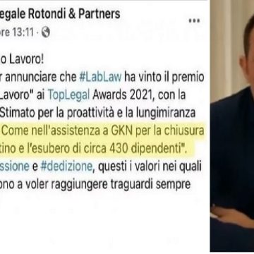 Altro che GKN, l’anno nero di Top Legal nei bilanci: bruciati 400mila euro