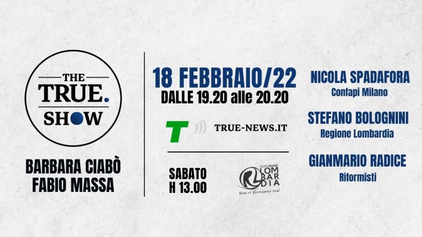 “The True Show” venerdì 18 febbraio: si parla di imprese, governo, Quirinale