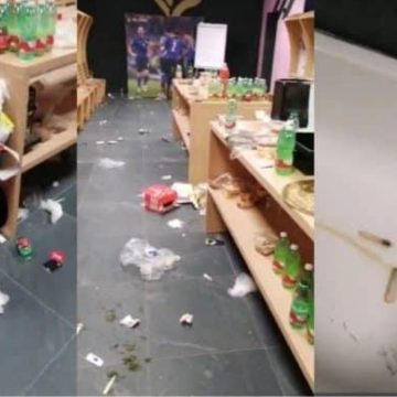 Spogliatoi Palermo dopo Italia-Macedonia