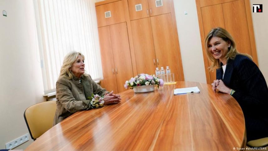 Jill Biden ha incontrato la moglie di Zelensky