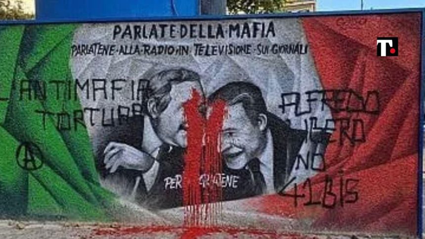 Roma, imbrattato il murales di Falcone e Borsellino