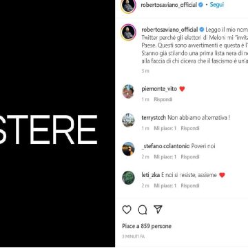 Saviano grida “alla lista nera”, la Ferilli ironizza sui “treni in orario”. Le reazioni di vip e influencer