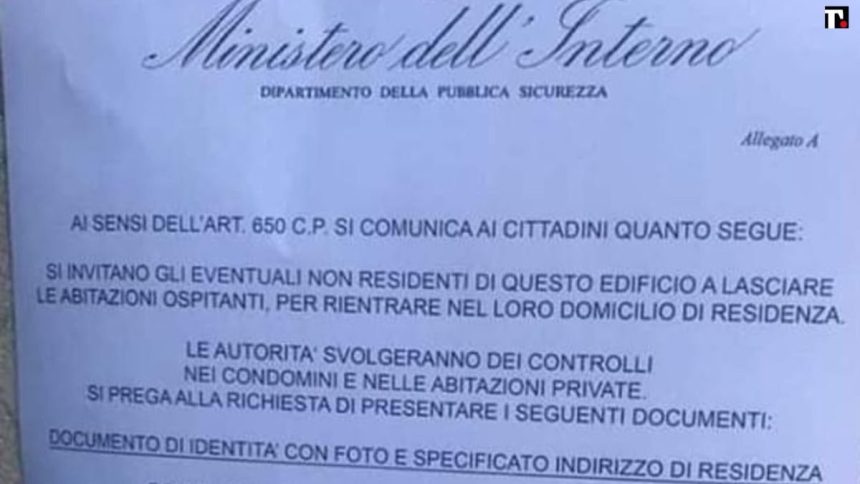 Volantino del Ministero