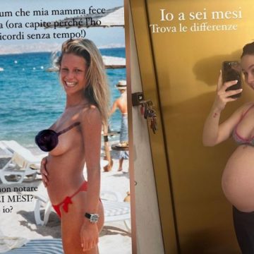 Aurora Ramazzotti e mamma Michelle, pancini a confronto: “Trova le differenze…”