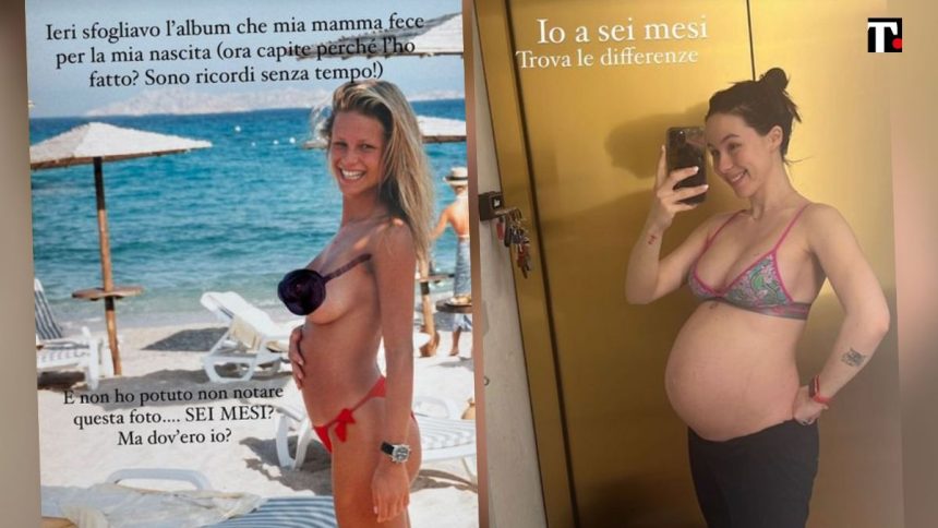 Aurora Ramazzotti e mamma Michelle, pancini a confronto: “Trova le differenze…”