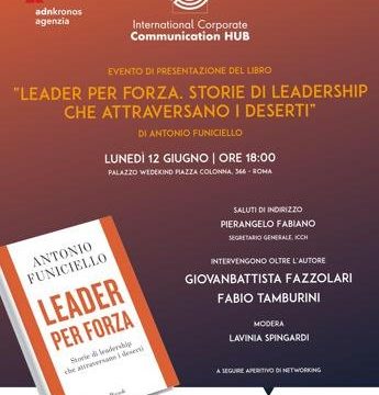 "Leader per forza. Storie di leadership che attraversano i deserti", il 12 giugno la presentazione del libro di Antonio Funiciello