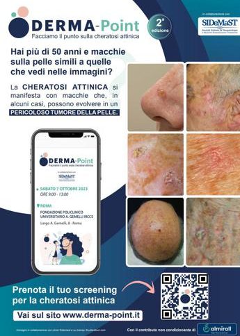 Salute, al via 'Derma Point', campagna di prevenzione cheratosi attinica