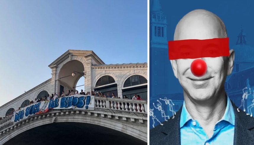 Matrimonio di Bezos a Venezia, il nipote di Cacciari guida la protesta: “La città non è la sua sala eventi”