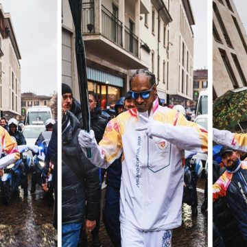 Snoop Dog, la torcia è olimpica: il rapper tedoforo di Milano Cortina: bagno di folla a Gallarate